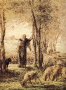 Jean Francois Millet, Shepherdess with dog and sheep